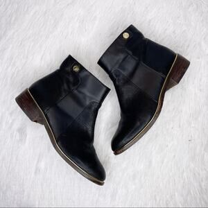 LOUISE ET CIE / Courmay black & gold short ledger ankle boots / 5